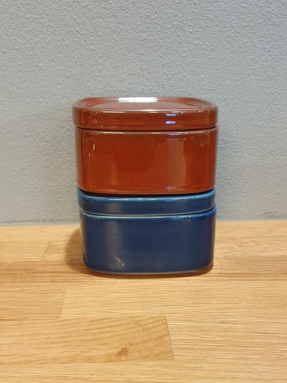Butterdose / Container `Conte` Braun Quadrat 
