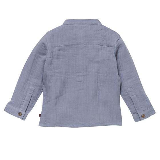 People wear Organic Musselin Hemd Taubenblau