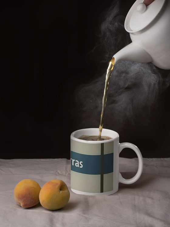 U-Bahn-Tasse München Sendling, U-banhhof Harras, Bayerns Landeshauptstadt München, Kaffeetasse, Lieblingstasse, tom baecker, a-point-of-view, Haltestelle, Münchner U-Bahn, Poccistraße , Brudermühlstraße