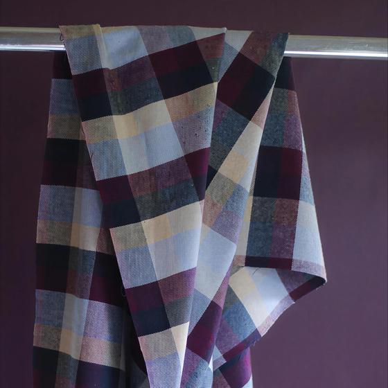 Woodland Check Vero – herbstlicher Karostoff aus Baumwolle für Taschen und Kleidung