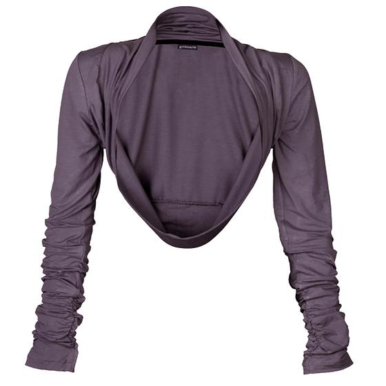 goldmarie Bolero Jacke Short LOVE PEACE MOIN Label grau-pink - grau-flieder 