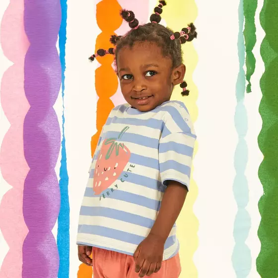 Sense Organics T-Shirt Sophie Strawberry Hyacinth Stripe