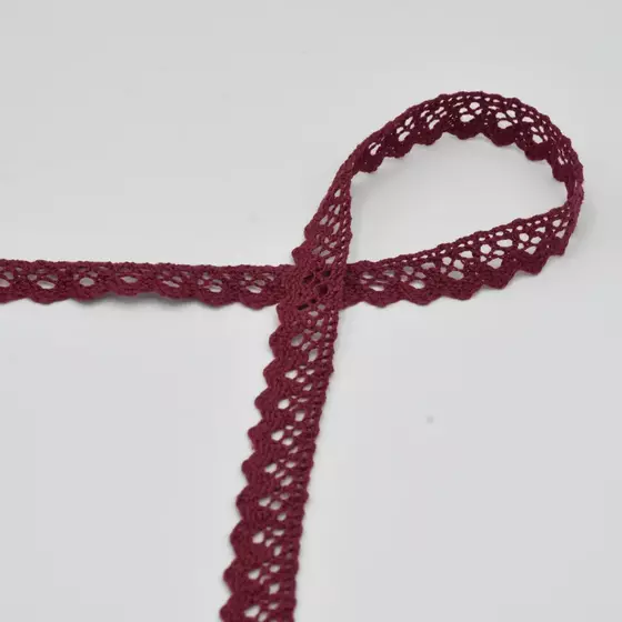 Baumwollspitze 12mm bordeaux 