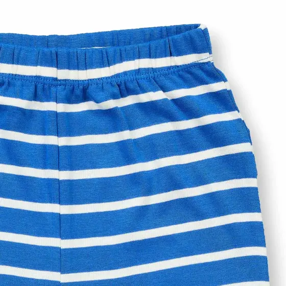 Sense Organics Pyjama Long John Blau Weiß Geringelt