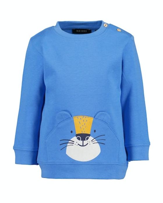 Sweatshirt "Tiergesicht", reine Baumwolle, blau