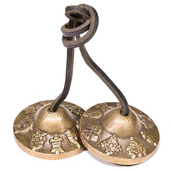 Tibetische Zimbeln 8 glückverheißende Symbole, 5,5 cm