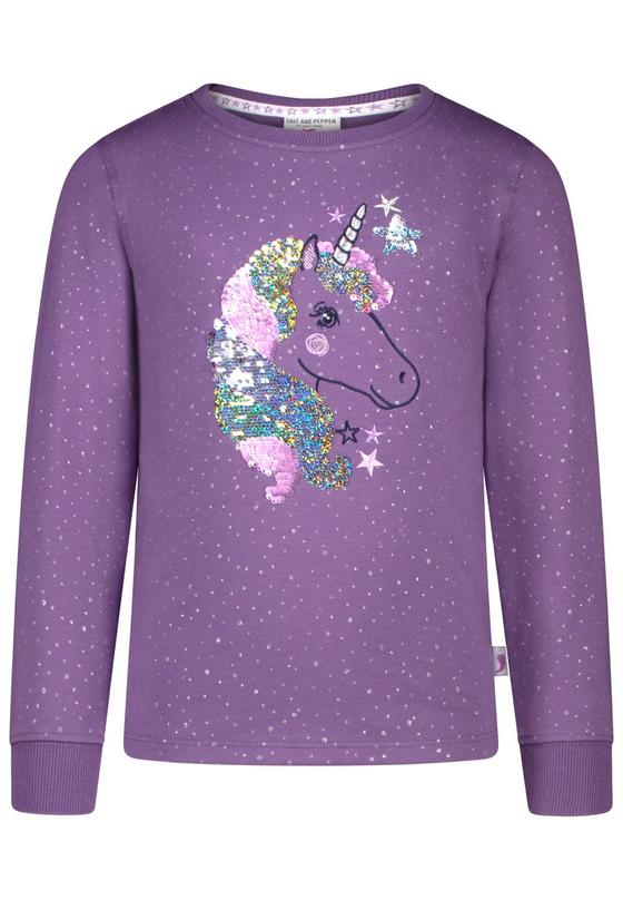 Sweatshirt "Einhorn" mit Wendepailletten, grape