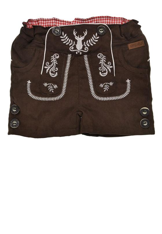 Trachtenshorts, verstellbarer Bund, braun