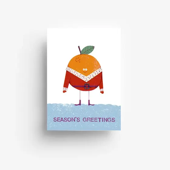 Orange Weihnachten Postkarte von jungwiealt