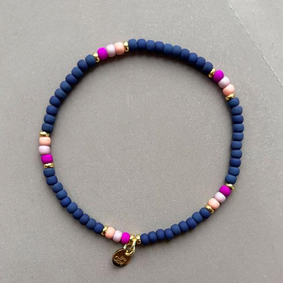 SUPER GEM Armband Mini Roc MIDNIGHT - Glasperlen - navy-violett-nude