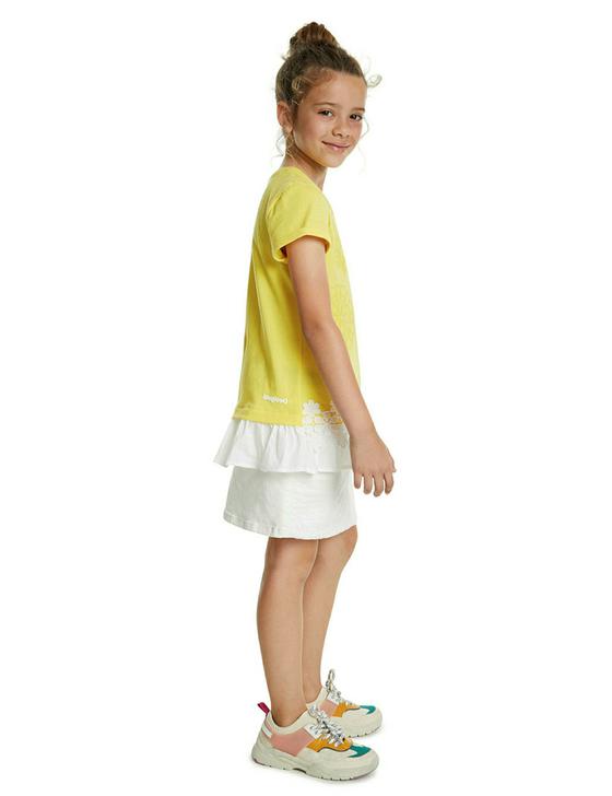 T-Shirt "Watford" mit Volant und aufgenähter Blumenbordüre