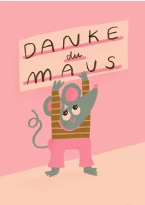 Postkarte Danke Du Maus von Slinga Illustration