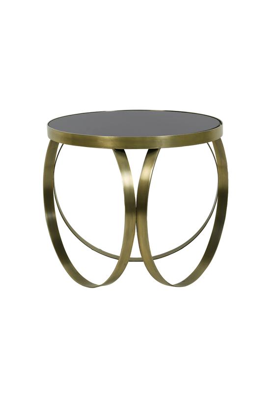 Tisch | Beistelltisch BUBISA small - Glas schwarz / antik bronze