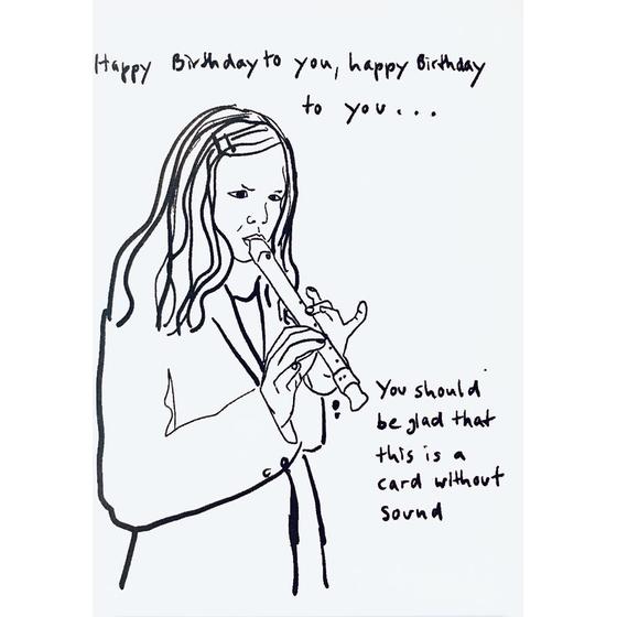 Happy Birthday Blockflöte, Klappkarte mit Umschlag von superjuju