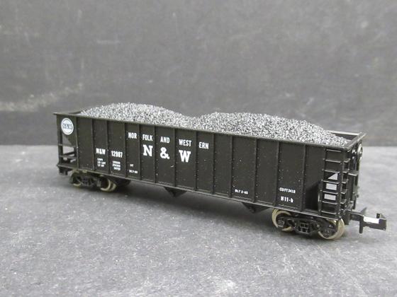 Atlas 3264 Norfolk & Western 3-Bay Hopper 12987  Kohle Beladen schwarz Spur N