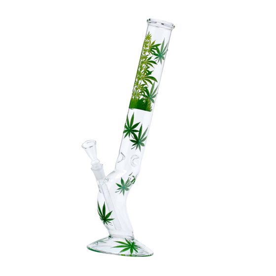 Glasbong, Jhari Leaf, Zylinder, gebogen, Ice