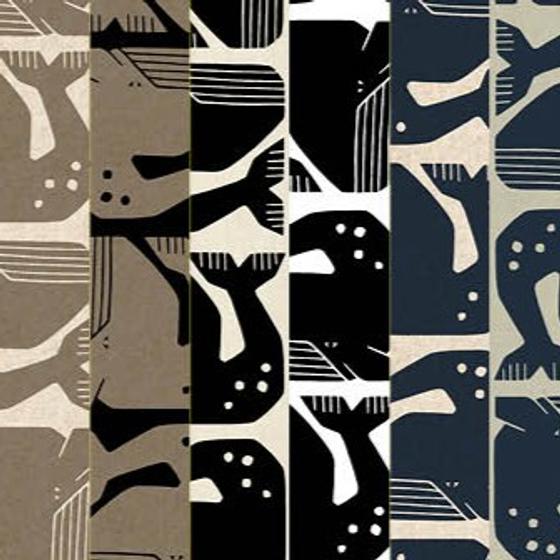 By the Seaside II von Cotton + Steel mit Grumpy Whales und Sonnen-Canvas, Design von Loes van Oosten.