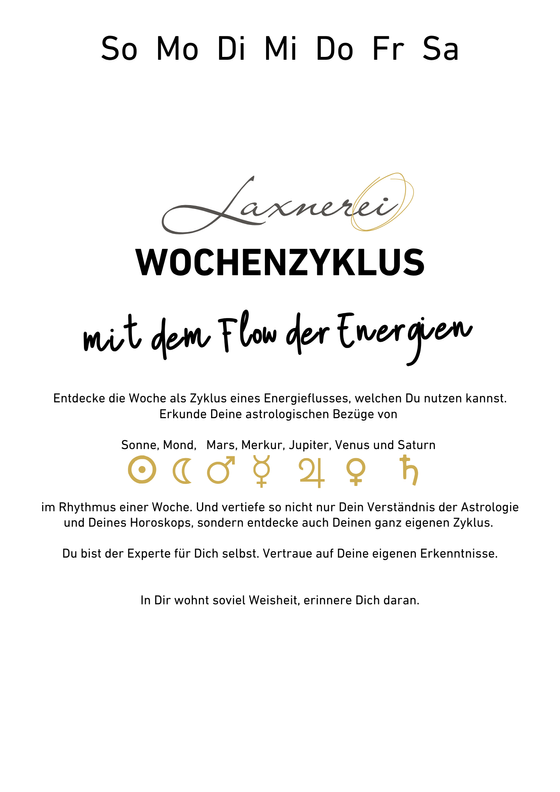 Wochenzyklus - mit dem Flow der Energien (kostenloses PDF)
