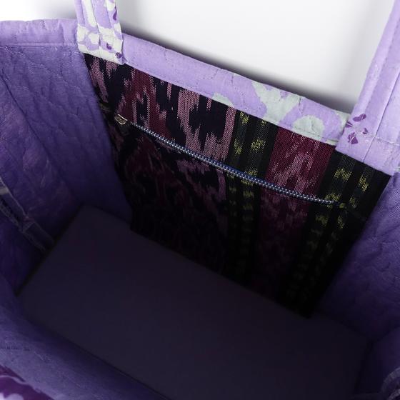 goldmarie Lilac Tasche LOVE PEACE MOIN - Nr. 1 - Vintage-Stoff Recycelt - upcycling Einzelstück - lavendel