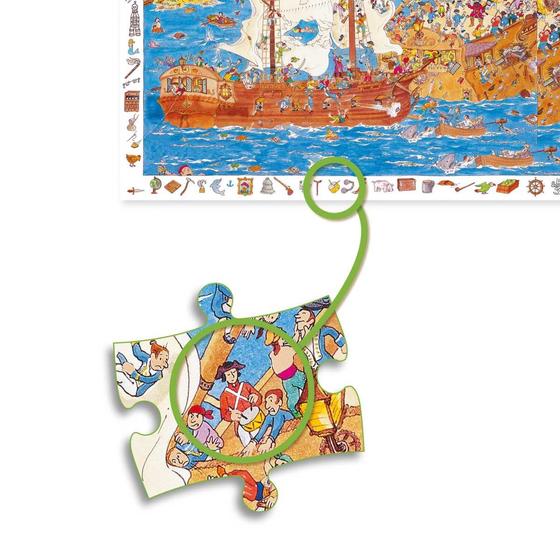 Djeco Wimmelpuzzle Piraten 100 Teile