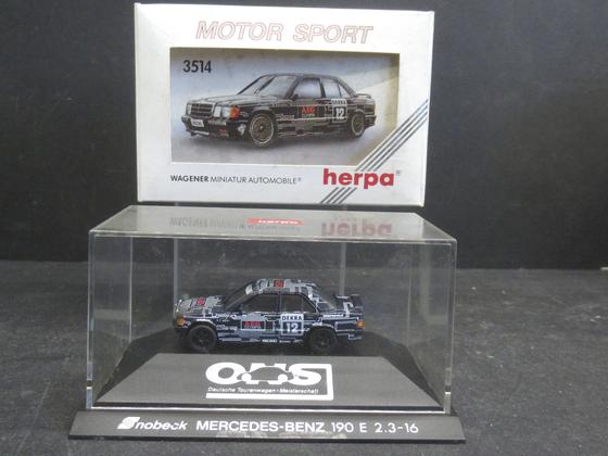 Herpa 3514 Motor Sport MB 190  E2.3-16 Nr. 12  AEG P Vitrine Dekra Spur H0