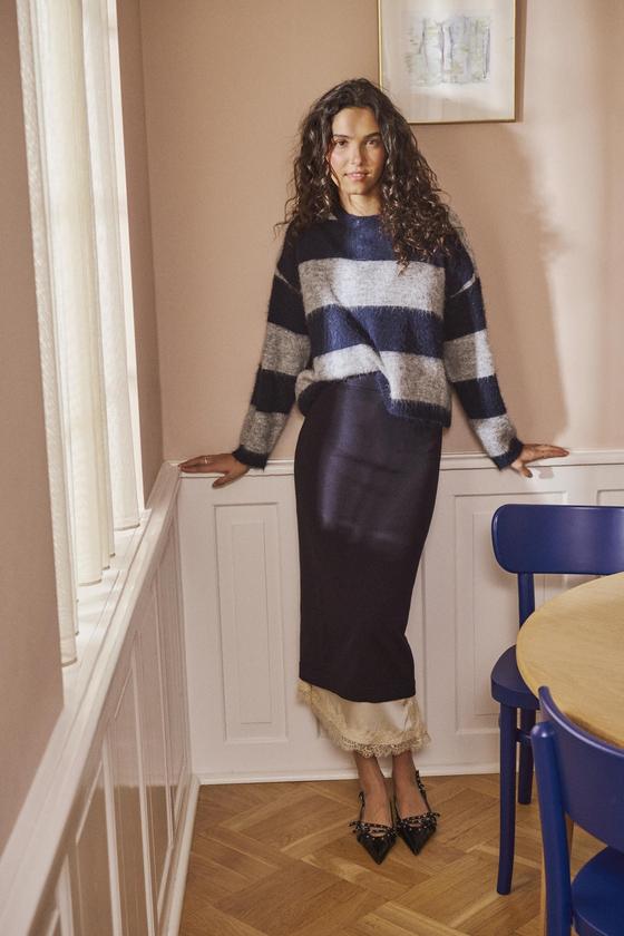 SAINT TROPEZ Pullover TayzieSZ 30515375 gestreift - navy-grau meliert