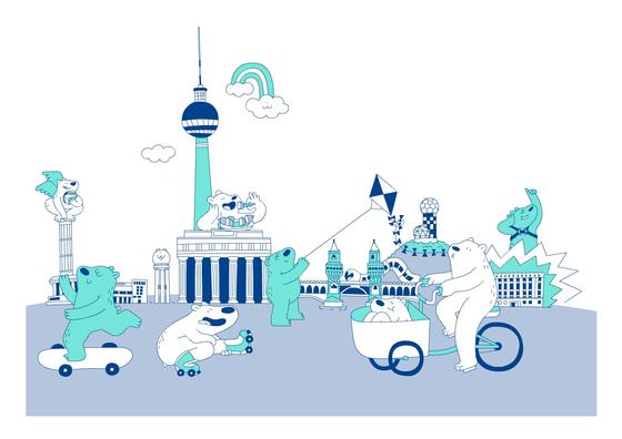 Ach Berlin! Poster Zwei Farben