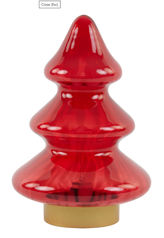 Lampe | Batteriebetriebene LED Tischleuchte Tree rot / gold