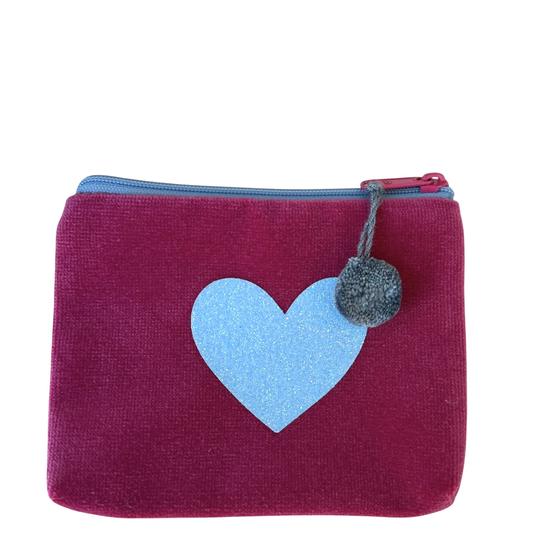 Frau Heidelberg Kosmetiktasche S pink HERZ türkis