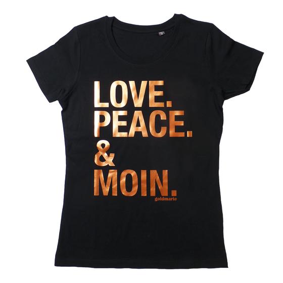 goldmarie LOVE PEACE MOIN T-Shirt Susi schwarz-kupfer 