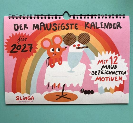 Maus Kalender 2027 von Slinga Illustration