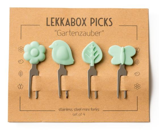 Lekkabox Edelstahl Bento Picks 4er Set Gartenzauber 