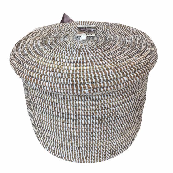 EA-Deco Korb mit Deckel S natur/weiß