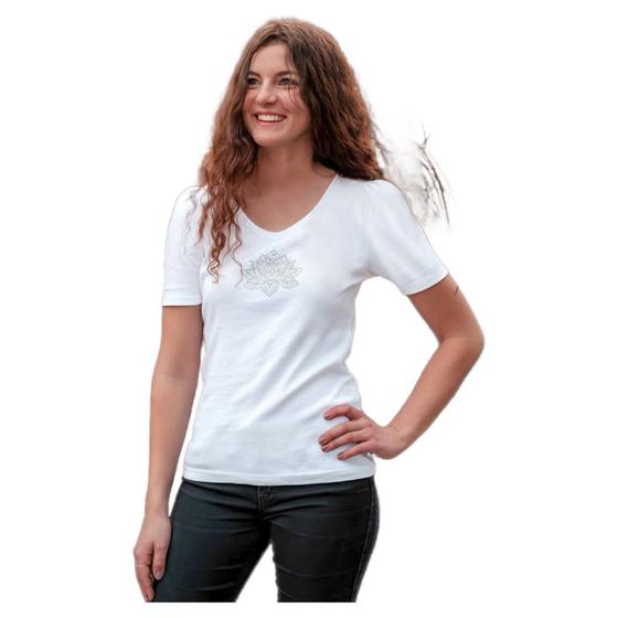 Spirit of OM Shirt Lotus mit Raffärmel