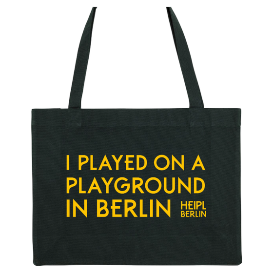 Shopper Bag "I played on a playground in Berlin" BLACK