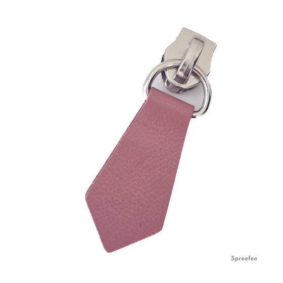 Design Leder-Zipper verschiedene Formen  - altrosa