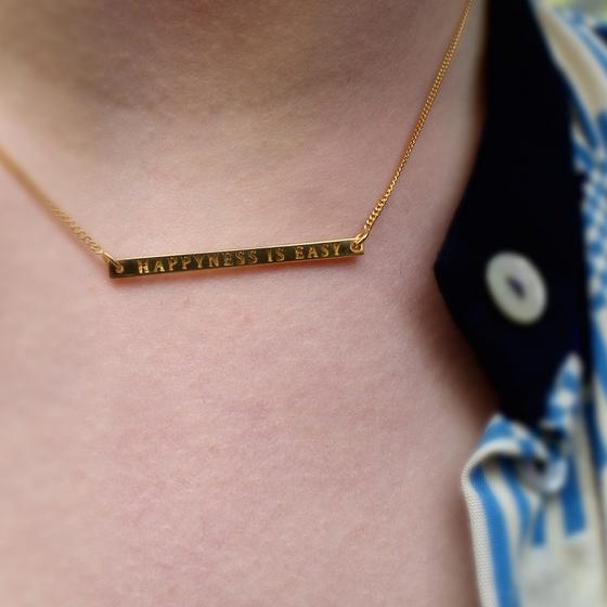 goldmarie Kette happiness is easy 925er silber vergoldet