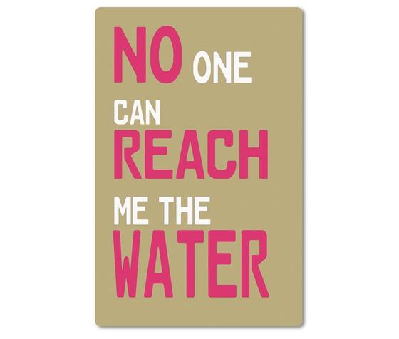 Kraeftiger Kuehlschrankmagnet aus Magnetfolie in ungefaehrer Groesse einer Bankkarte - Beste Denglisch-Sprueche - No one can reach me the water. 