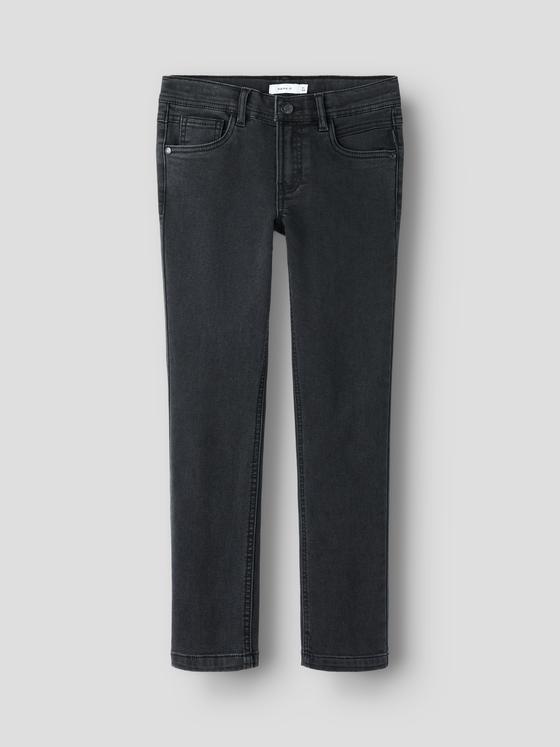 Name It Slim Fit Fleece Jeans Black Denim