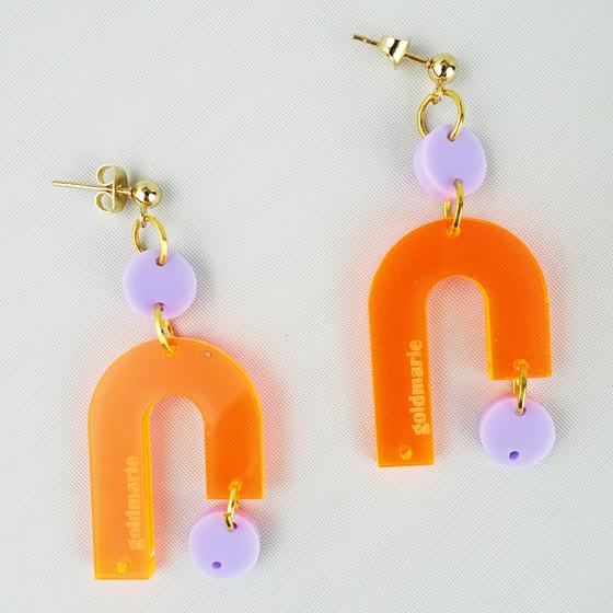 goldmarie Plexi Ohrringe Florenz - orange-lavendel 