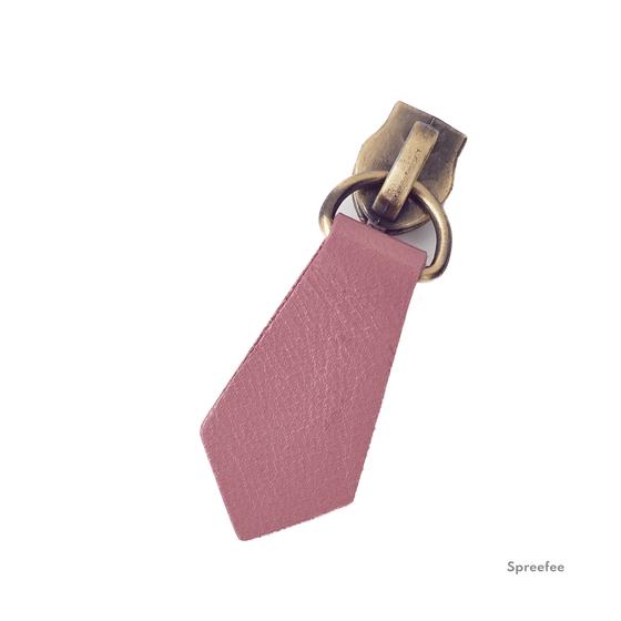 Design Leder-Zipper verschiedene Formen  - altrosa