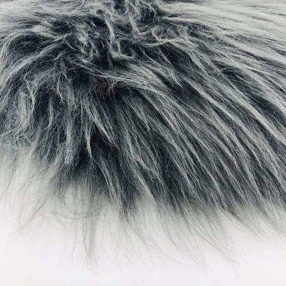 Sitzkissen Lammfell, rund, anthrazit