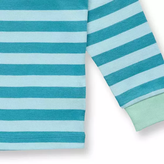 Sense Organics Pyjama Long John Blue Light Blue Stripes
