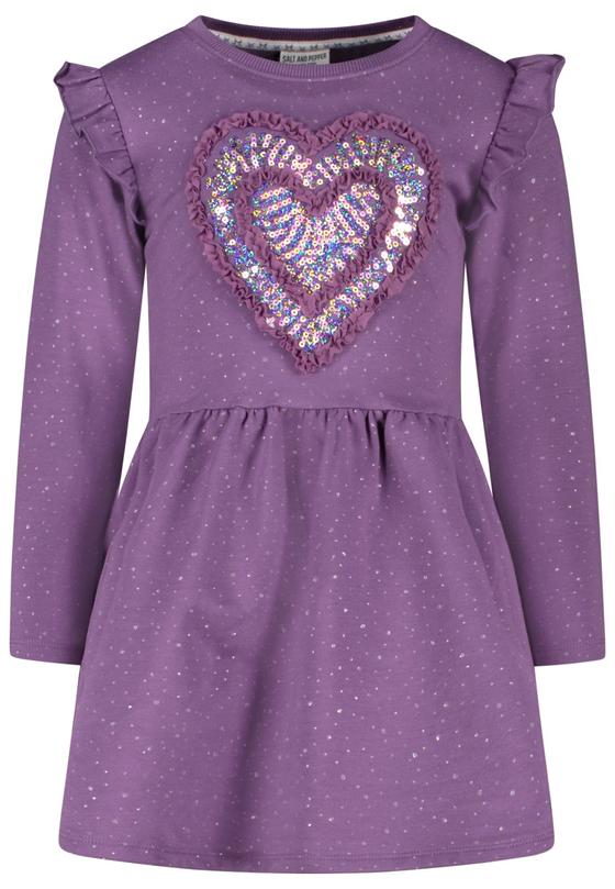Sweatkleid mit Glitzer, Baumwolle, grape