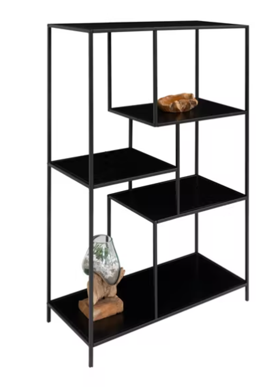 Regal | Standregal Vita - mit schwarzem Rahmen und schwarzen Einlegeböden