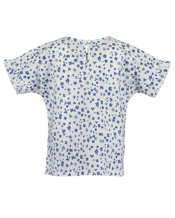 Bluse mit Blümchen, weiß, reine Baumwolle
