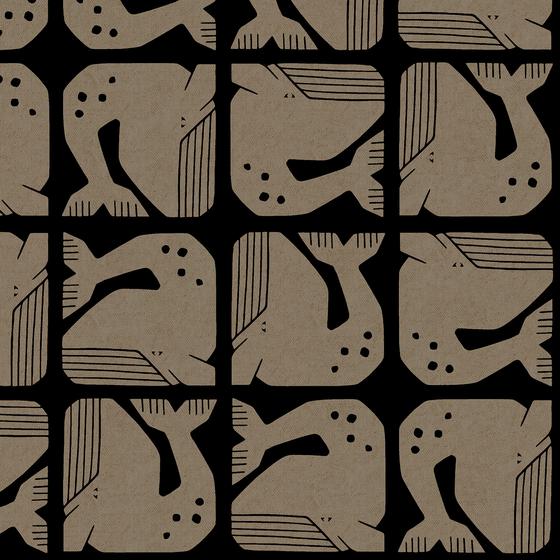 By the Seaside II von Cotton + Steel mit Grumpy Whales und Sonnen-Canvas, Design von Loes van Oosten.