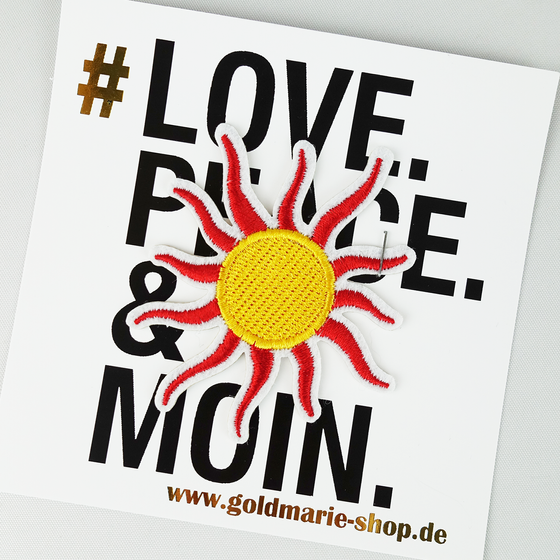 goldmarie Patches Aufnäher SONNE - gelb-rot