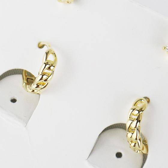 goldmarie Ohrringe 2er Set Creole CHAIN + Ohrstecker 07F95 Stahl vergoldet