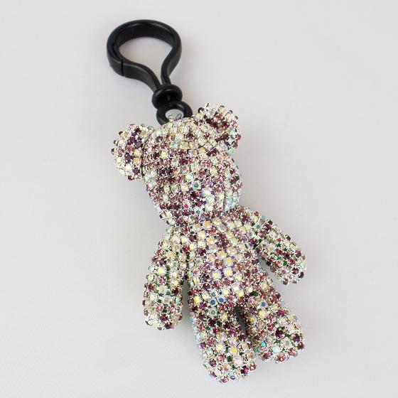 goldmarie Schlüsselanhänger Bär Glitzer Glitzer Strass Look - braun-bunt